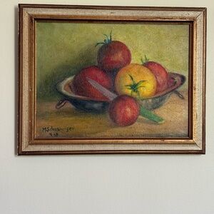 Original Still-Life Oil Painting of Tomatoes - Folk Art